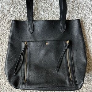 Steve Madden Black Leather Tote Bag